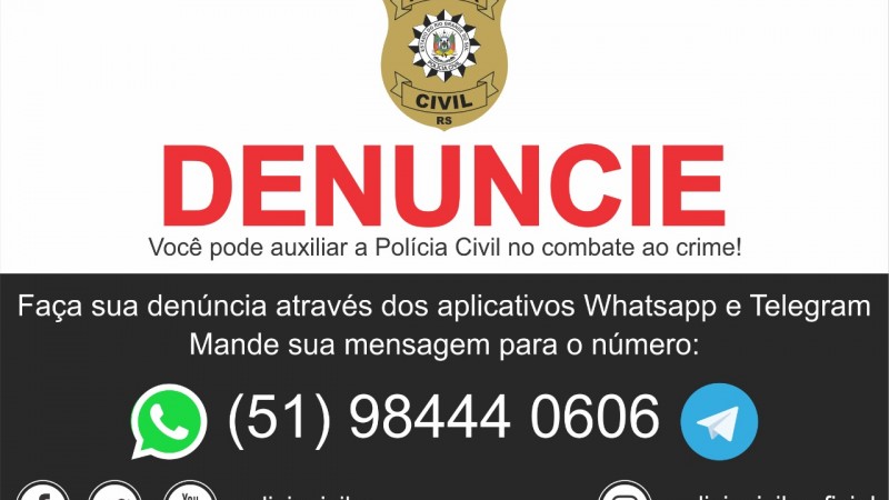Polícia Civil tem novo número de WhatsApp e Telegram para denúncias -  Polícia Civil RS